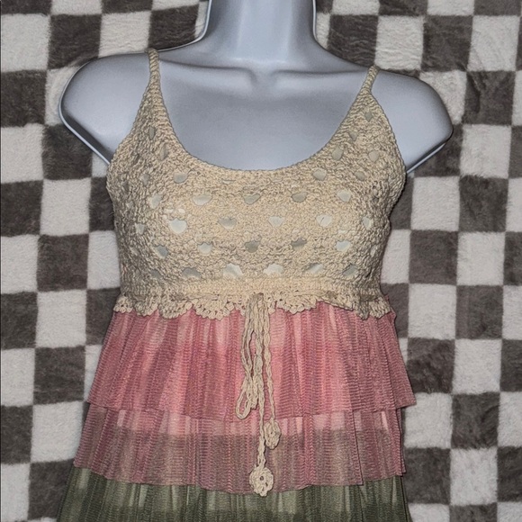 NWT J.Gee Women’s Boho Crochet & Tiered dress size SP/ Small Petite - Picture 3 of 9